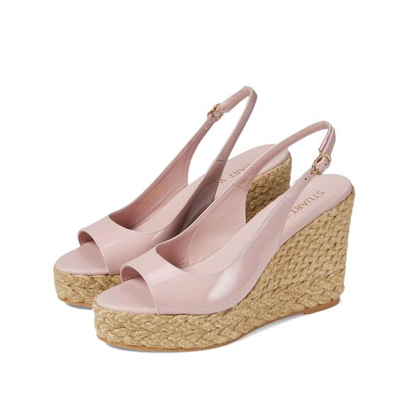 Stuart Weitzman Womens Island Sandal Espadrille Wedge US 9B EU 39.5 Pink NIB